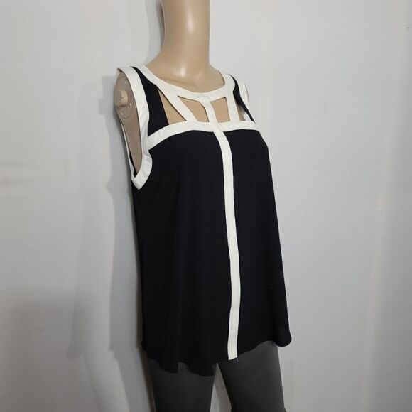 Candies Black and White Tank Top Blouse - Picture 6 of 11